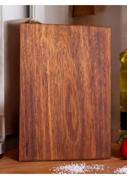 x 27,5 cm Yekpare Masif Eksiz Tek Parça Doğal Ahşap Kesme Sunum Et Ekmek Sebze Doğrama Tahtası