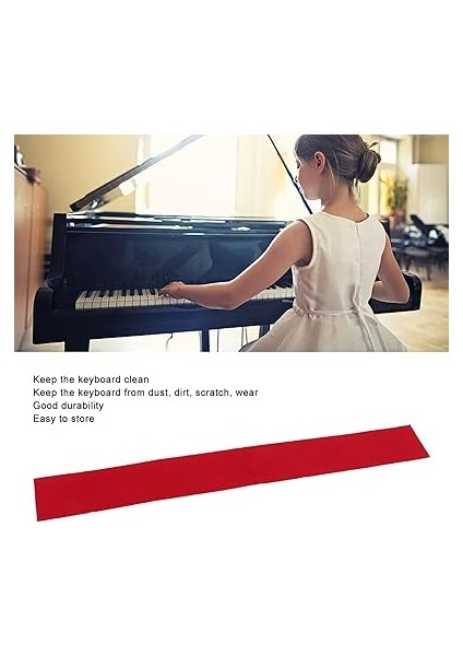 Taşınabilir 88 Klavye Kapak Bezi, Aşınmaya Dayanıklı Saf Pamuk Yıkanabilir Piyano Klavye Klavye Ekipmanları Için Toz Geçirmez Kumaş (Kırmızı) fırsatları