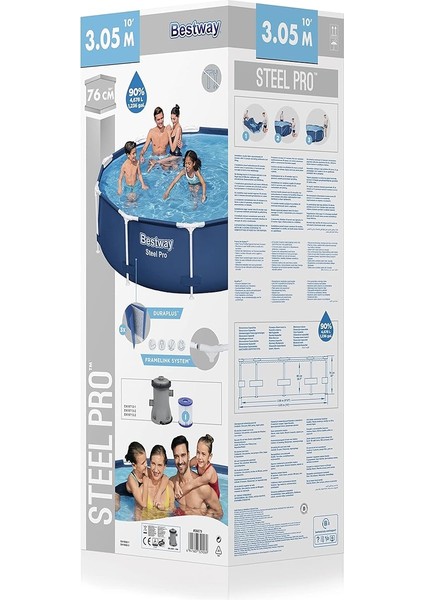 Steel Pro Set Yer Üstü Havuz, Yuvarlak, 3,05 M x 76 cm modelleri