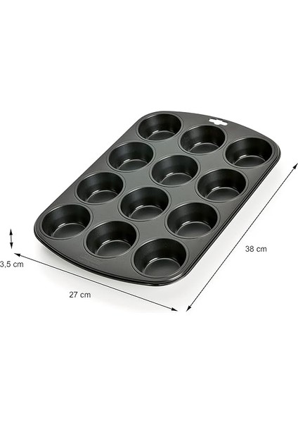 Kaiser Muffin Kalıbı Seti, 2 Parça, 12 Mini Muffin Için Kağıt Pişirme Kalıplı, 38 x 27 Cm, Kap Kek Kalıbı Yapışmaz Kaplamalı modelleri