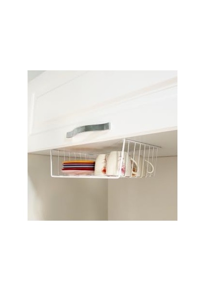 2 Adet Paslanmaz Metal Kanguru Raf Altı Sepeti [beyaz] Çelik Askılı Düzenleyici modelleri