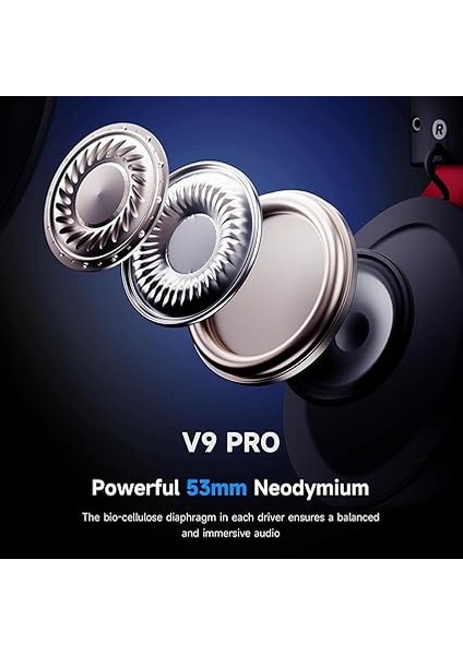 V9 Pro Black Red 7.1 Surround Kablosuz Gaming Kulaklık (Hw-V9-4) fiyatları