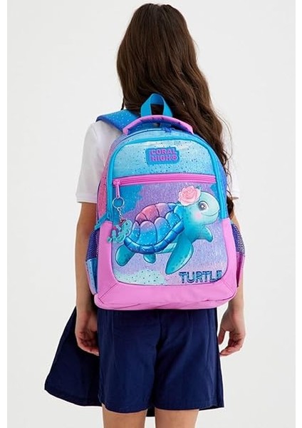 High Kız Çocuk Ilkokul ve Ortaokul Sırt Çantası - Mavi Pembe Kaplumbağa fiyatları