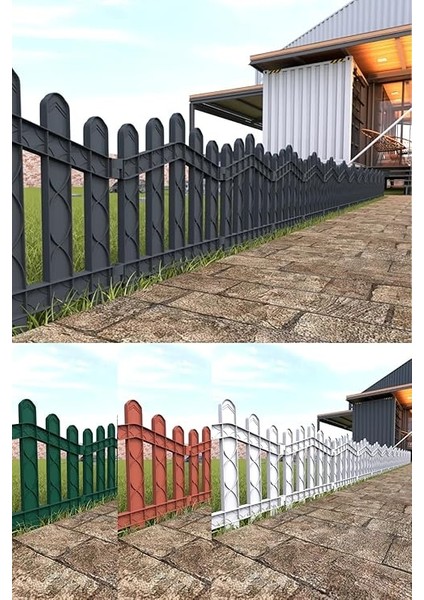 Plastik Bahçe ve Peyzaj Çiti 10 Adet Çit (Y: 50 Cm/g: 5.5 M) Toprak Ayaklı (Beyaz) modelleri