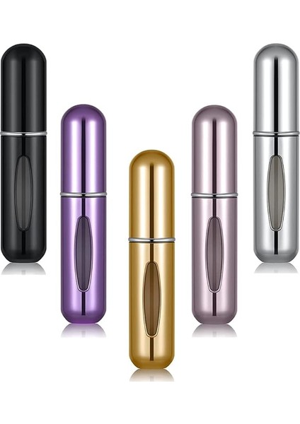 5 Adet 5 ml Parfüm Spreyi, Doldurulabilir Parfüm Şişesi, Taşınabilir Sprey, Seyahat Için, Mini Taşınabilir Sprey Şişesi, Cep Spreyi, Altın, Mor, Pembe, Siyah, (ZM-123)