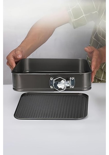 Çelik 3 Parça 22-24-26CM Kalp Yuvarlak Kare Kelepçeli Kek Kalıbı CIN798SY modelleri