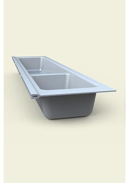 Mutfak Çekmece Içi Modüler Iki Bölmeli Kaşıklık Beyaz 11CMX48CM(BOYDAN 4cm Kesilebilir) fiyatları