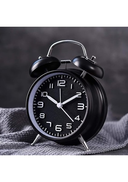 Sessiz Akar Saniyeli 16CM Alarm Masa Çalar Saat Yüksek Zil Sesi Büyük Boy Siyah modelleri
