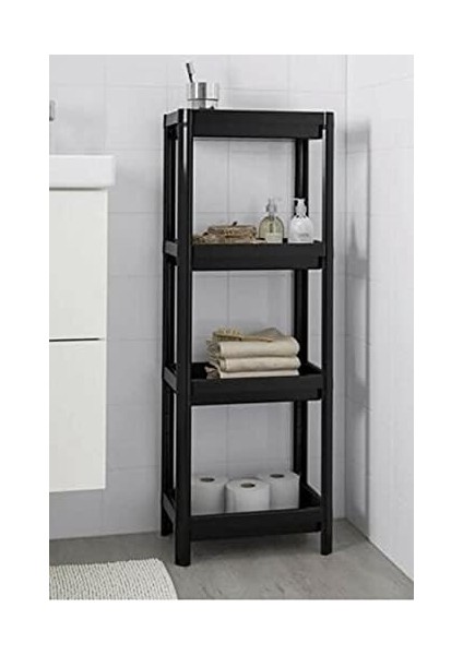 Siyah Shelf Unit Banyo Rafı Mutfak Rafı Balkon Rafı Organizer Raf Dolap fiyatları