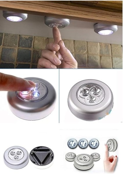 Home Spot Lamba Kablosuz Dokunmatik Pilli LED Lamba 3 Ledli Dolap Mutfak Içi Aydınlatma fiyatları