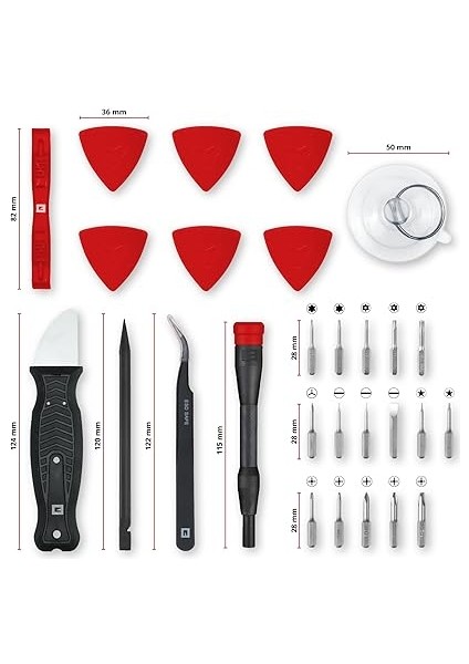 Einhell 28 Parçalı Hassas ve Elektronikçi Tamir Seti (Hassas Uçlar, Tornavida Uç Tutucu, Eğimli Cımbız, Plastik Açma Aparatı, Levye, Açma Aleti, Açma Kazıyıcı, Plastik Vantuz) - 49115020 fiyatları