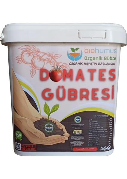 Domates Için, Organik Gübre, Organik Sertifikalı, Kök Geliştirici, Toprak Düzenleyici, Bitki Besleyici 5 Litre (1)