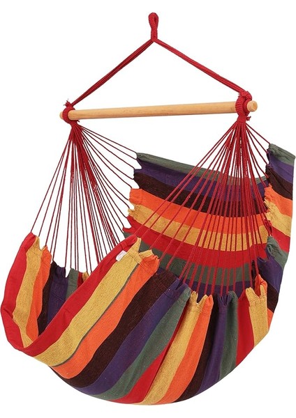 Hamak Sandalye, 180 x 125 cm Tüv Rheinland Maks. Statik Yük 200 Kg, Iç ve Dış Mekan, Gökkuşağı Renkleri, GDC185