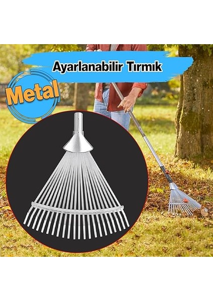 Ayarlanabilir Bahçe Tarla Tırmık Çim Peyzaj Yaprak Ot Saman Temizleme Toplama Tırmığı 1 Adet fiyatları