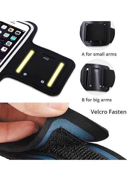Iphone Samsung Xiaomi Huawei ile Uyumlu Universal 6,3" Inç E Kadar Uyumlu Anahtar Koyma Bölmeli Spor, Koşu,yürüyüş Için Kol Bandı Siyah modelleri
