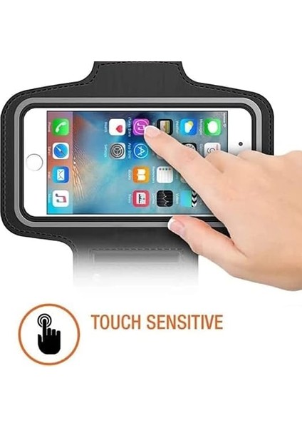 Iphone Samsung Xiaomi Huawei ile Uyumlu Universal 6,3" Inç E Kadar Uyumlu Anahtar Koyma Bölmeli Spor, Koşu,yürüyüş Için Kol Bandı Siyah indirimleri