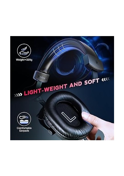 3,5 mm Ses Jaklı Oyun USB Kulaklığı, 7.1 Surround Ses, Çıkarılabilir Mikrofon, Ses Kontrolü, Kablolu Kulaklıklar Siyah Ps5/ps4/anahtar/xbox Denetleyici H9 Için fırsatları