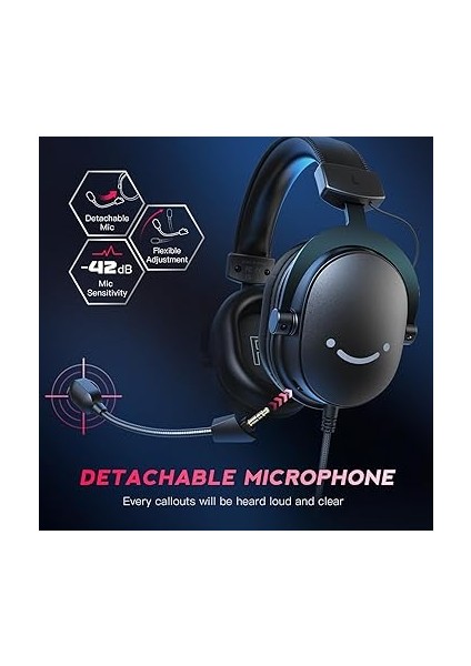 3,5 mm Ses Jaklı Oyun USB Kulaklığı, 7.1 Surround Ses, Çıkarılabilir Mikrofon, Ses Kontrolü, Kablolu Kulaklıklar Siyah Ps5/ps4/anahtar/xbox Denetleyici H9 Için indirimleri