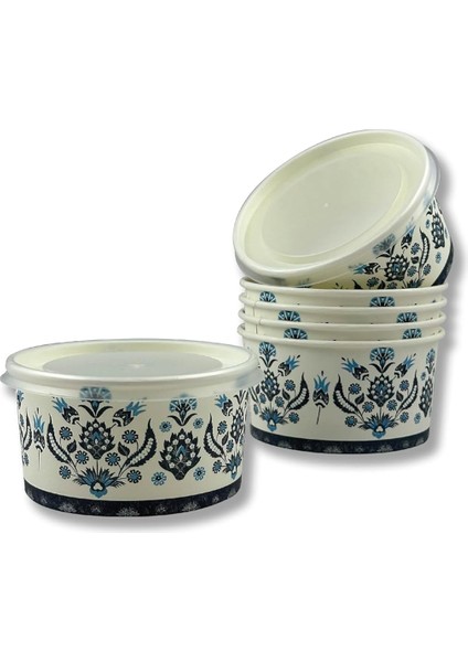 Karton Kağıt Çorba-Aşure-Tatlı-Dondurma-Yemek Kasesi -14 Oz Plastik Kapaklı Kase 50 Adet fırsatları