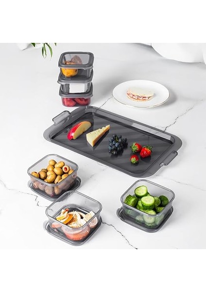 2043 Tepsili Kahvaltılık Kapaklı Kahvaltılık 6 Bölmeli Sızdırmaz Kapaklı Bölmeli Füme fırsatları