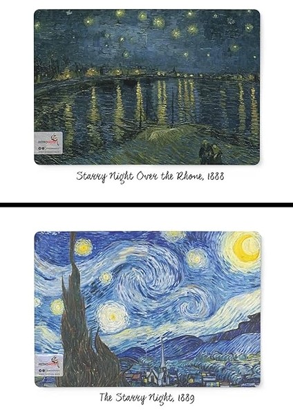Night Series - A6, Van Gogh 4'lü Defter Seti I, Çizgisiz, Toplam 192 Sayfa, Her Biri 48 Sayfa, Tel Dikiş, Esnek Kapak, Oval Kenar, Tuval Doku, 60 Gram, Sarı Krem Renk fiyatları
