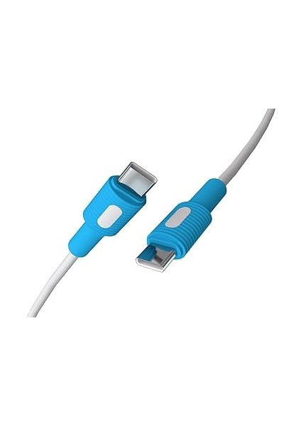 Coral Type C-C Power Delivery Hızlı Şarj Kablosu, Beyaz Kablo, Beyaz/mavi Uçlar (150 Cm) fiyatları
