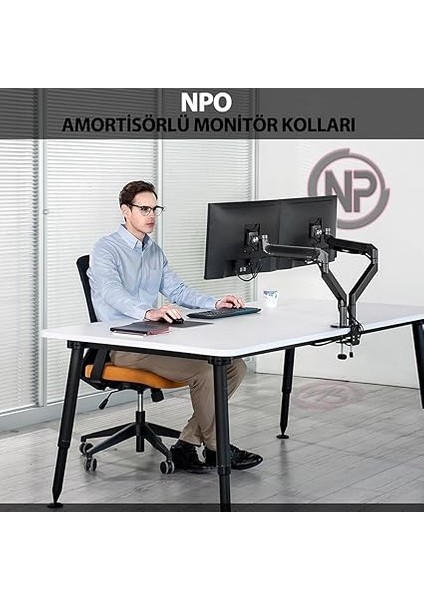 STD7080S 10"-27" Alüminyum Amortisörlü Vesa Monitör Tutucu Çift Kol indirimleri