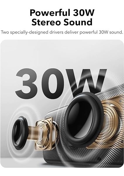 By Anker Motion 300 Bluetooth Hoparlör, 30W Stereo Ses, 13 Saat Oynatma, Ipx7 Su Geçirmez, Miraj Siyahı modelleri