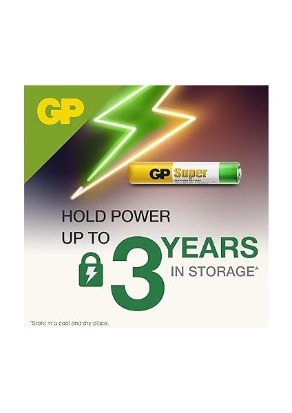 Batteries GP25A Süper Alkalin LR8D425/E96/AAAA Boy Incenin Incesi Pil, 1.5 Volt, 2'li Kart fiyatları