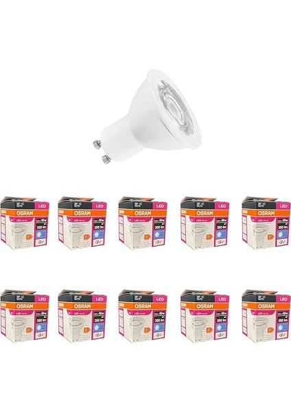 4,5W GU10 LED Ampul 4000K – 10'lu Ekonomik Paket | Günışığı, 350 Lümen, 36° Işık Açısı, Enerji Tasarruflu, 15000 Saat Ömürlü