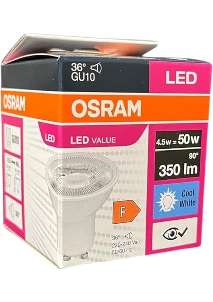 4,5W GU10 LED Ampul 4000K – 10'lu Ekonomik Paket | Günışığı, 350 Lümen, 36° Işık Açısı, Enerji Tasarruflu, 15000 Saat Ömürlü fiyatları