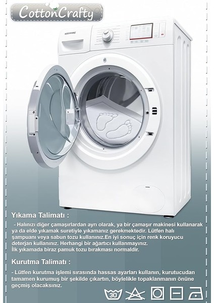 %100 Pamuk Dokuma Su Emici Banyo Paspası Ayak Desen 60X40 cm (Gri) fırsatları