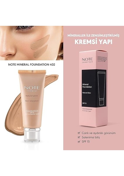 Mineral 402 Saten Bitişli Spf 15 Kapatıcı Fondöten fiyatları