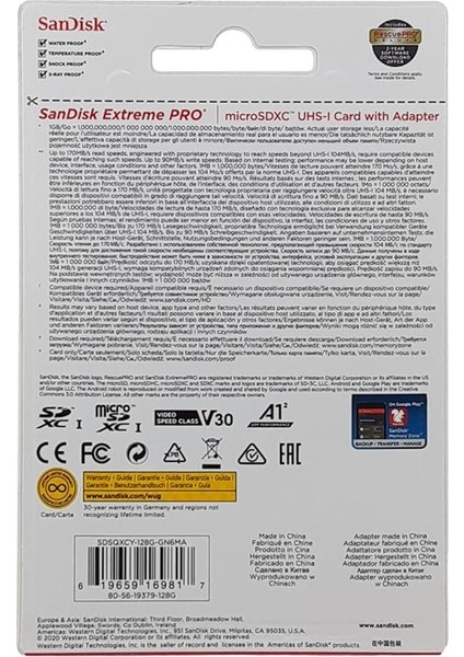 Extreme Pro 128 GB Microsdxc Hafıza Kartı SDSQXCY-128G-GN6MA, 170 Mb/sn'e Kadar fiyatları