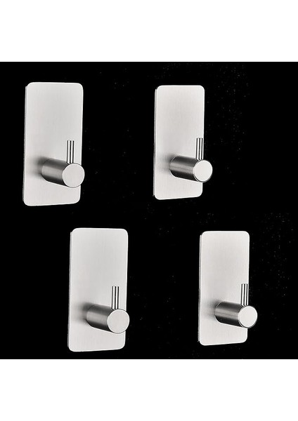 Paslanmaz Çelik 4 Adet Bornoz Askısı Kendinden Yapışkanlı Havluluk -Inox- Anında Montaj