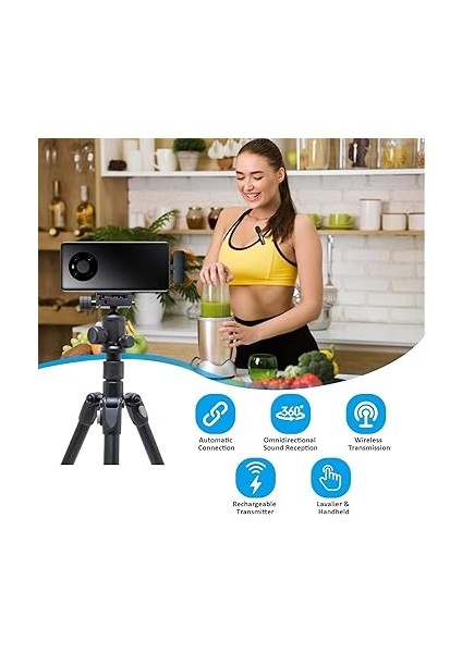 Android Bilgisayar Için Profesyonel Kablosuz Yaka Yaka Mikrofonu - Kablosuz Yönlü Kondenser Kayıt Mikrofonu USB C Arayüzü ile Röportaj Video Podcast Vlog Youtube fiyatları