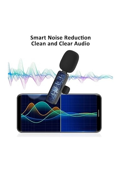 Android Bilgisayar Için Profesyonel Kablosuz Yaka Yaka Mikrofonu - Kablosuz Yönlü Kondenser Kayıt Mikrofonu USB C Arayüzü ile Röportaj Video Podcast Vlog Youtube modelleri