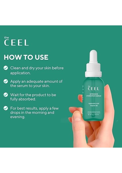 Ceel Yoğun Nemlendirici ve Onarıcı Serum Hyaluronıc Acıd, Sodium Pca, Panthenol B5 Etkili 30 ml modelleri