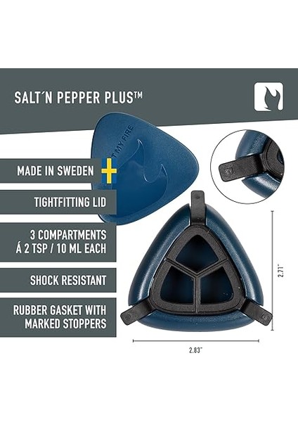 My Fire Tuzluk, Karabiberlik, Kapaklı, Kamp Baharatlığı, 3 Bölmeli, Mini Tuzluk, Karabiber, Baharat Kutusu, To Go Dış Mekan Için, Su Geçirmez modelleri