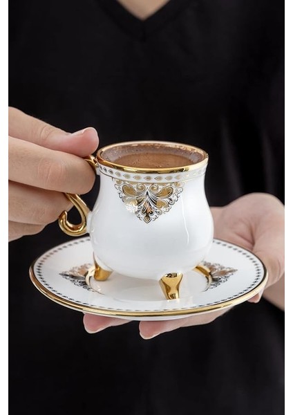 Hemera 6 Kişilik Porselen Kahve Fincanı Takımı