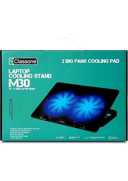 M30 Gaming LED Notebook Soğutucu, 15.6", Mavi indirimleri