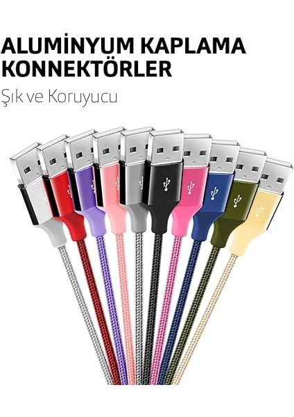 Alumicable Micro USB 1m. Şarj Kablosu - Kırmızı (2DK11K) modelleri