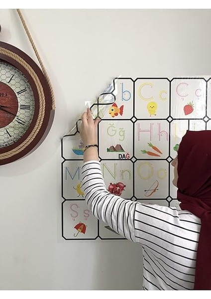 Kağıt Türkçe Alfabe Tablosu Alfabe Harfleri Kağıt Tahta Ilkokul Eğitim Yazı Tahtası Kalem 105X70 cm fiyatları