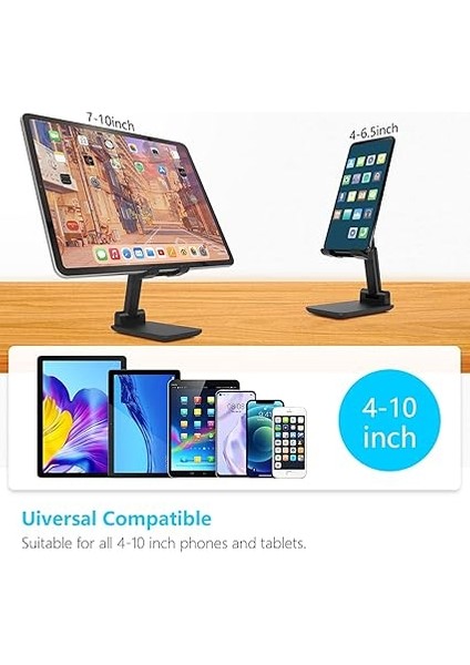 Cep Telefonu Standı, Katlanır Masaüstü Telefon Standı, Açı Yüksekliği Ayarlanabilir Cep Telefonu Tutacağı, Masa, Ofis, Tablet Standı Tüm Telefonlarla Uyumlu 10-25 cm Cep Telefonu/tablet fiyatları