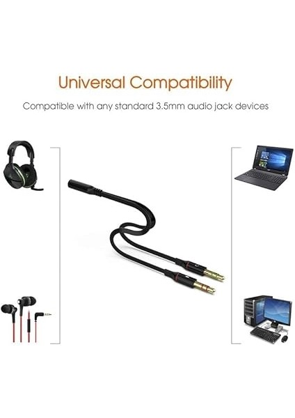 Plus PX-8005 Tek Girişli Kulaklığı Bilgisayara Bağlama, Kulaklık ve Mikrofon Ayırıcı, 1 Dişi 2 Ekek 3.5mm Jak Mikrofonlu Kulaklık Ayırıcı, Çevirici fiyatları