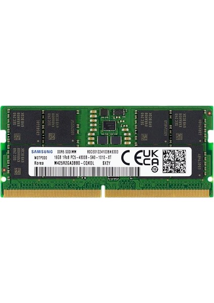 16GB Ddr5 4800MHZ PC5-38400 CL40 Sodımm 1rx8 1.1V Ecc Olmayan 262-PIN So-Dımm Dizüstü Ram Bellek M425R2GA3BB0-CQK