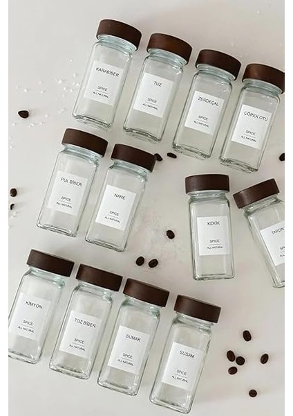 Home 12'li Bambu ve Akasya Kapaklı Cam Baharatlık Seti 120 ml - Doğal Ahşap Kapaklı, Şeffaf Cam, Sağlıklı ve Şık Baharat Kavanozları (Akasya Kapak) indirimleri