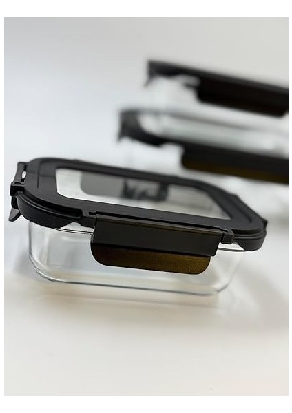 Home 3'lü Contalı Cam Saklama Kabı Seti – 370 Ml, 600 ml ve 1500 ml – Sızdırmaz Kilitli Kapak – Mikrodalga Fırın ve Bulaşık Makinesi Uyumlu – Gıda Saklama Kabı – Sağlıklı Bpa Içermez (Siyah) indirimleri