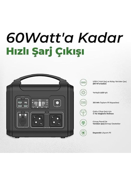 PS600 Taşınabilir Güç Istasyonu, 600W Güçlü Power Station | Deprem ve Kamp Için Portatif Enerji Kaynağı, Güç Kaynağı Jenaratör (PS600) modelleri