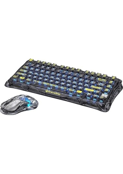 Mercury K1 Lite+M2 Kablosuz Rgb Işıklı Mekanik Q Gaming Klavye ve Optik Mouse Seti (Şeffaf Siyah) fiyatları